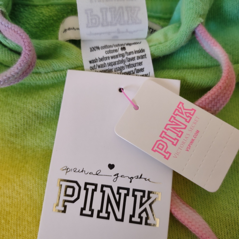 NWT VS PINK X Spiritual Gangster Tie Dye Hoodie Dress - Picture 5 of 13